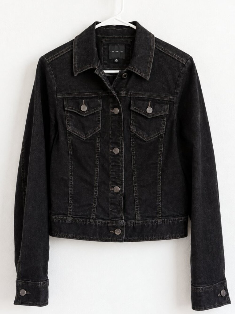 The Limited Black Cropped Denim Jacket - Women's Size M